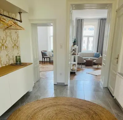 Ein Sitzbereich in der Unterkunft Modernes Design Apartment