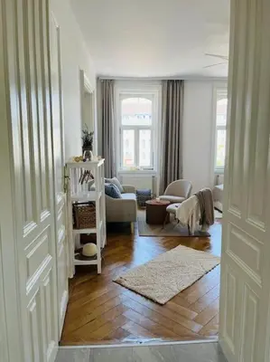 Ein Sitzbereich in der Unterkunft Modernes Design Apartment