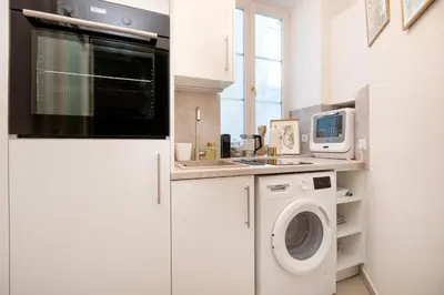 Küche/Küchenzeile in der Unterkunft Luxuswohnung in Wiens Zentrum