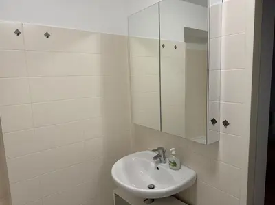 Ein Badezimmer in der Unterkunft Apartment für 3 beim Westbahnhof