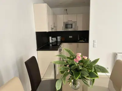 Küche/Küchenzeile in der Unterkunft Apartment Merkur