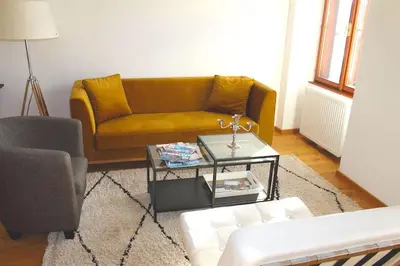 Ein Sitzbereich in der Unterkunft Paraderma Apartment im Zentrum Baden bei Wien
