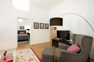 Ein Sitzbereich in der Unterkunft Apartment Theresiengasse