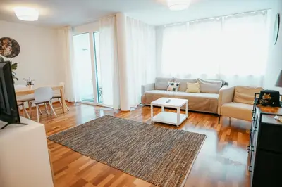 Ein Sitzbereich in der Unterkunft Danube Island Apartment 12