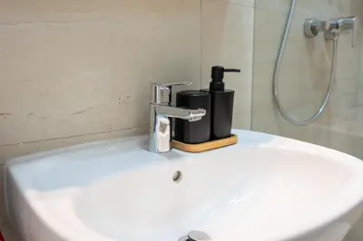 Ein Badezimmer in der Unterkunft Deluxe retreat near Präter park and City Centre