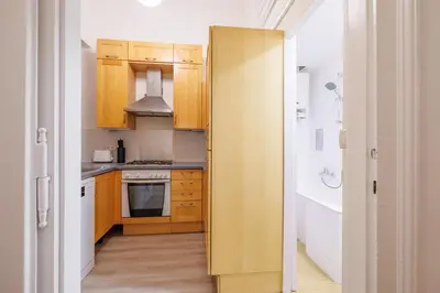 Küche/Küchenzeile in der Unterkunft NEU VintageLivingVienna Apartments im 18ten