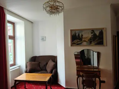 Ein Sitzbereich in der Unterkunft Hotel Viki