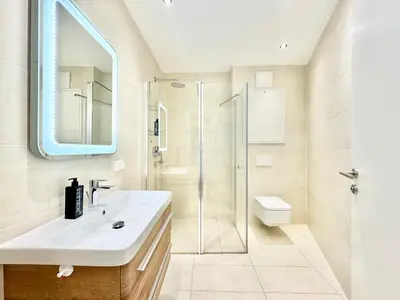 Ein Badezimmer in der Unterkunft Möblierte Wohnung mit Terrasse