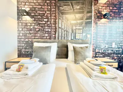 Ein Bett oder Betten in einem Zimmer der Unterkunft Gemütliche Wohnung mit Balkon