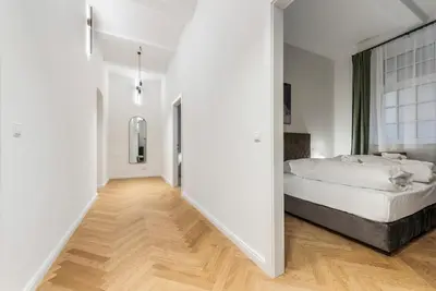 Ein Bett oder Betten in einem Zimmer der Unterkunft easy-flat Votiv - 153sqm Apartment with Terrace