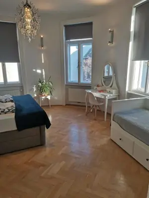 Ein Bett oder Betten in einem Zimmer der Unterkunft cozy apartment near Schönbrunn 17