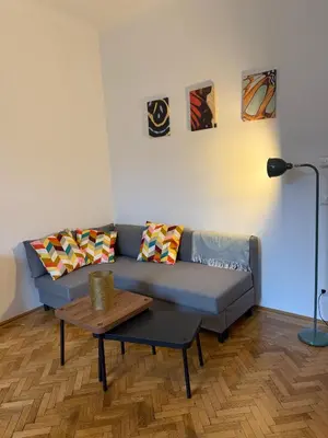 Ein Sitzbereich in der Unterkunft Modern, zentral & cosy wohnen in Döbling, dem schönsten Bezirk Wiens - free parking