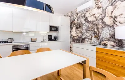 Küche/Küchenzeile in der Unterkunft Abieshomes Serviced Apartments - Votivpark