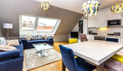 Küche/Küchenzeile in der Unterkunft Abieshomes Serviced Apartments - Votivpark