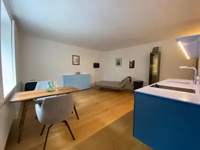 Ein Sitzbereich in der Unterkunft Designer Apartment Nähe Oper Naschmarkt