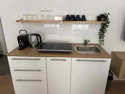 Küche/Küchenzeile in der Unterkunft Magnolia Suite Vienna App 2