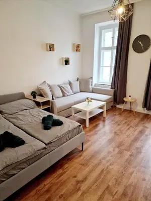 Ein Sitzbereich in der Unterkunft Vega Apartments - Schönbrunn