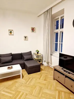 Ein Sitzbereich in der Unterkunft Vega Apartments - Schönbrunn 2