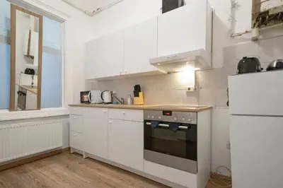 Küche/Küchenzeile in der Unterkunft Amazing 2BR Shared Apt Only 7 Min to Wiener Stadthalle