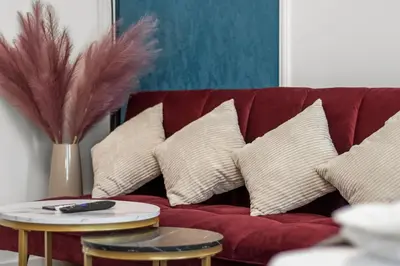 Ein Sitzbereich in der Unterkunft Zentrale, stilvolle und gemütliche Wohnung