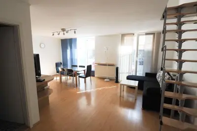 Ein Sitzbereich in der Unterkunft Gemütliche Ferienwohnung Nahe Mariahilfer Straße