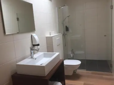 Ein Badezimmer in der Unterkunft Schnepfenhof