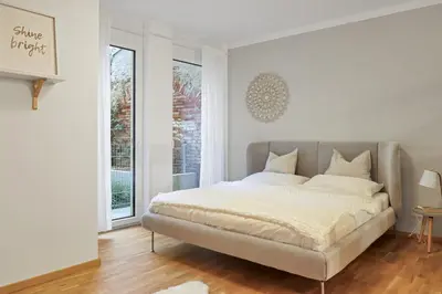 Ein Bett oder Betten in einem Zimmer der Unterkunft Rückzugsort bei Familienbesuch oder Arbeitsaufenthalt