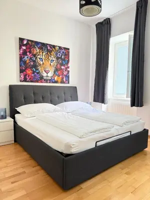 Ein Bett oder Betten in einem Zimmer der Unterkunft Apartment für 4 beim Westbahnhof