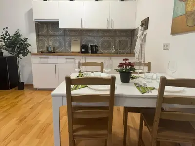 Küche/Küchenzeile in der Unterkunft Apartment für 4 beim Westbahnhof
