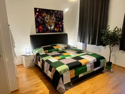 Ein Bett oder Betten in einem Zimmer der Unterkunft Apartment für 4 beim Westbahnhof