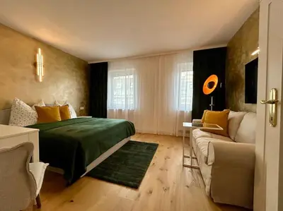 Ein Bett oder Betten in einem Zimmer der Unterkunft Museumsquartier Apartment