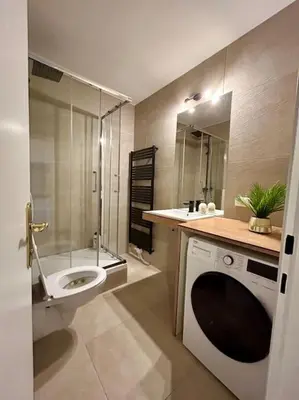 Ein Badezimmer in der Unterkunft Museumsquartier Apartment