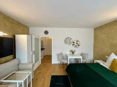Ein Sitzbereich in der Unterkunft Museumsquartier Apartment