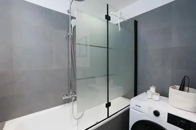 Ein Badezimmer in der Unterkunft 