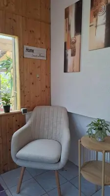 Ein Sitzbereich in der Unterkunft Apartment an der Hutweide