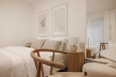 Ein Bett oder Betten in einem Zimmer der Unterkunft BOHO Loft - Augarten City Apartment, Terrace