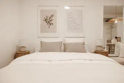 Ein Bett oder Betten in einem Zimmer der Unterkunft BOHO Loft - Augarten City Apartment, Terrace