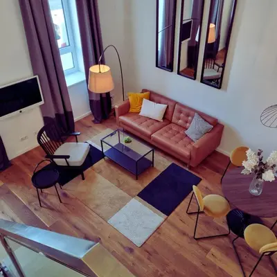 Ein Sitzbereich in der Unterkunft WEST APARTMENTS city center