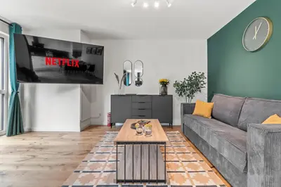 Ein Sitzbereich in der Unterkunft NobleNest Deluxe - Massage - Kaffee - Arbeitsplatz