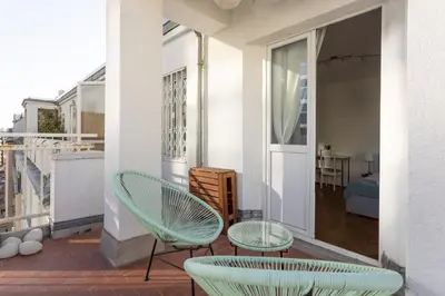 Ein Balkon oder eine Terrasse in der Unterkunft Terrassen Apartment bei der Staatsoper- Naschmarkt