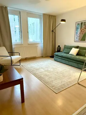 Ein Sitzbereich in der Unterkunft EQbase Vienna City Apartments