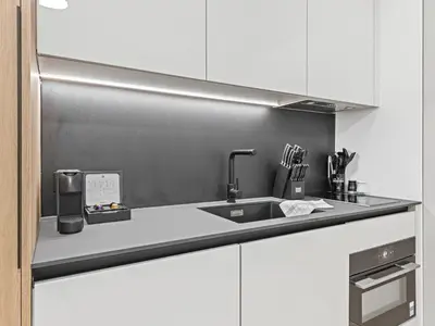Küche/Küchenzeile in der Unterkunft Living No 5 by GT7 Hospitality
