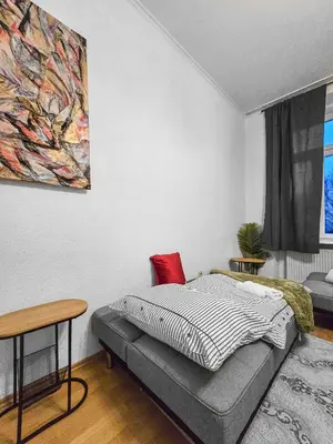 Ein Bett oder Betten in einem Zimmer der Unterkunft Near Taborstrasse 2Bedrooms for 4