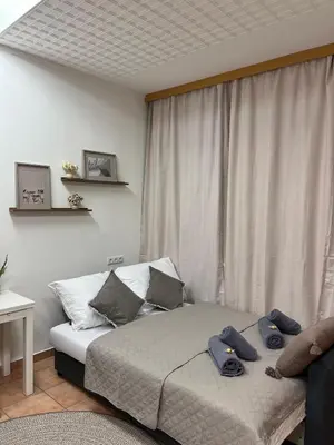 Ein Bett oder Betten in einem Zimmer der Unterkunft Cozy Apartment in Central Vienna
