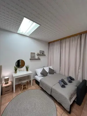 Ein Bett oder Betten in einem Zimmer der Unterkunft Cozy Apartment in Central Vienna