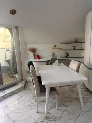 Ein Sitzbereich in der Unterkunft Apartment