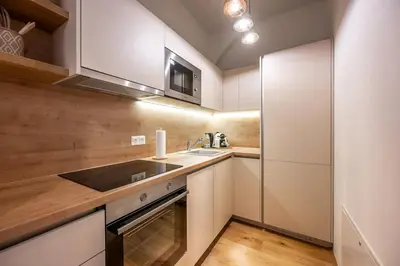 Küche/Küchenzeile in der Unterkunft Apartment Luxe - right near Vienna's Old City