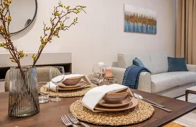 Ein Sitzbereich in der Unterkunft Apartment Diamond - right near Vienna's Old City