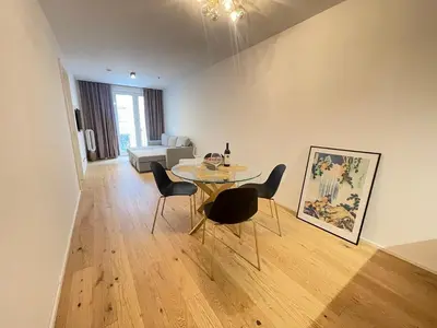 Ein Sitzbereich in der Unterkunft 1-Bedroom Luxury Apartment in the Heart of Vienna with Kitchen