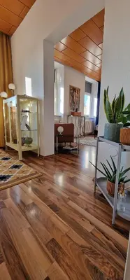 Ein Sitzbereich in der Unterkunft MALA Modern Vienna Flair Apartment Donaustadt